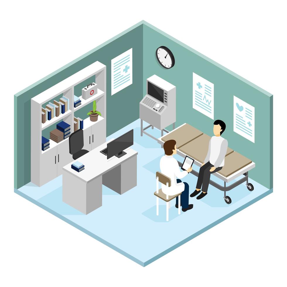 Doctor Patient Isometric People vector