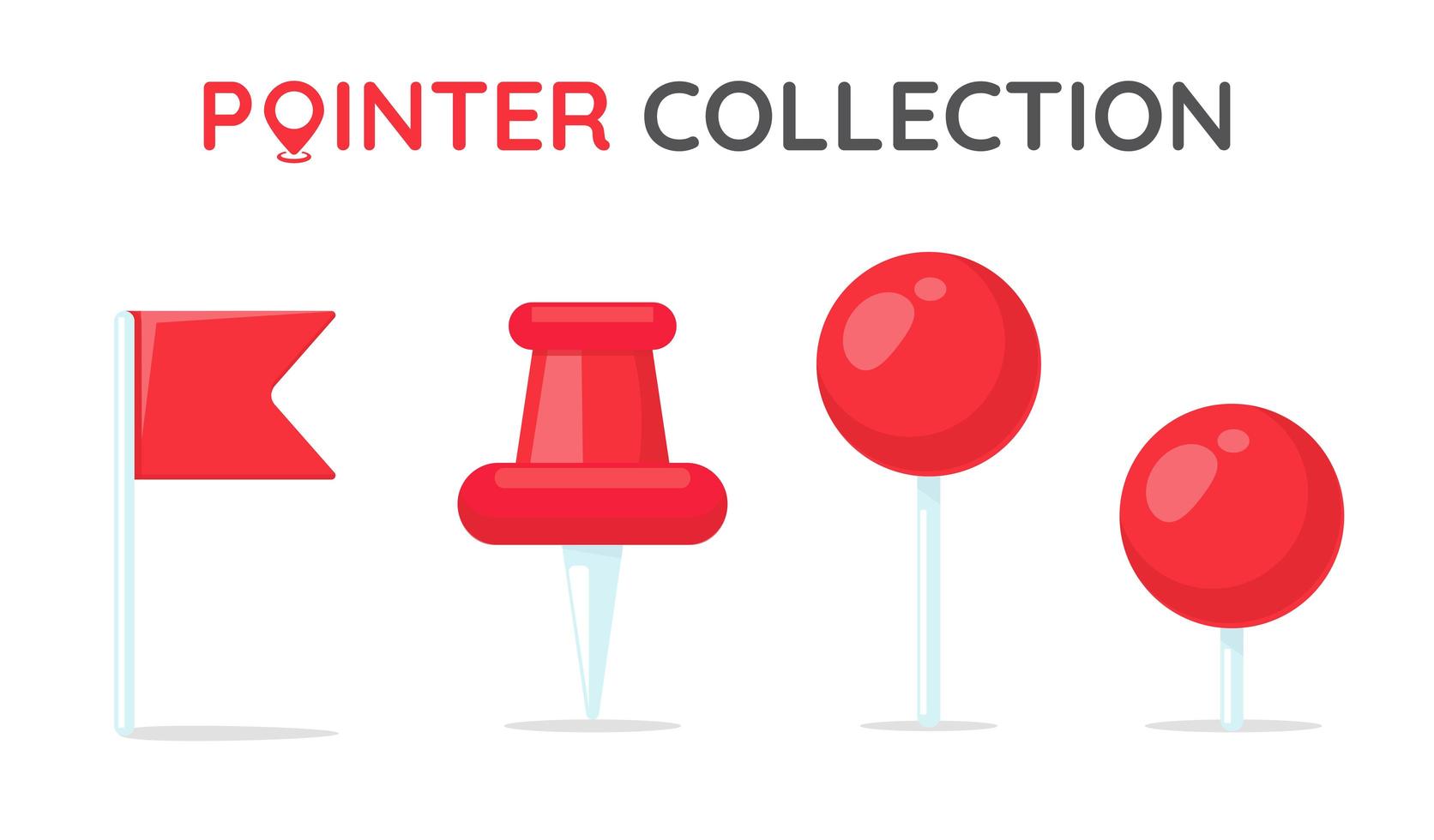 Red Location Pin Collection vector