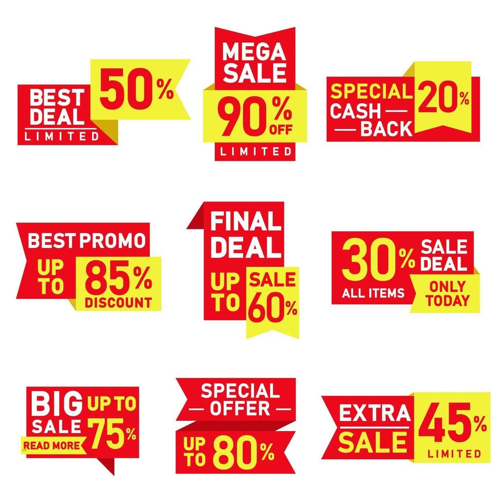 Simple Discount Tags Set vector