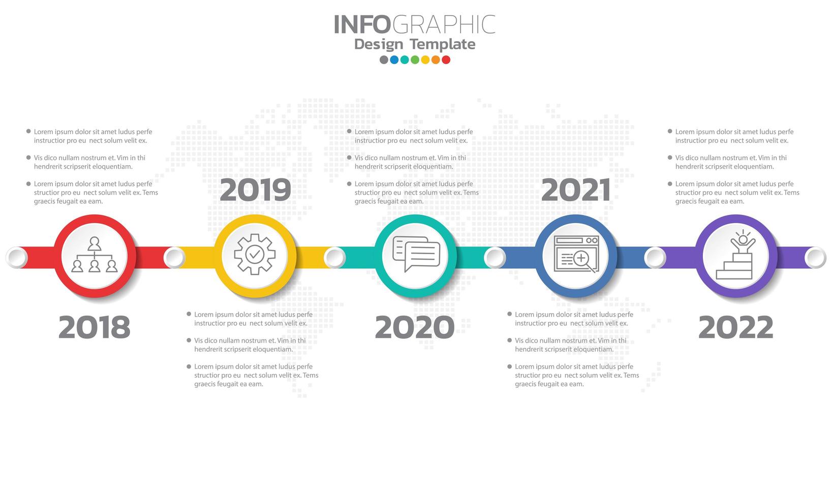 Timeline infographic template with 5 elements vector