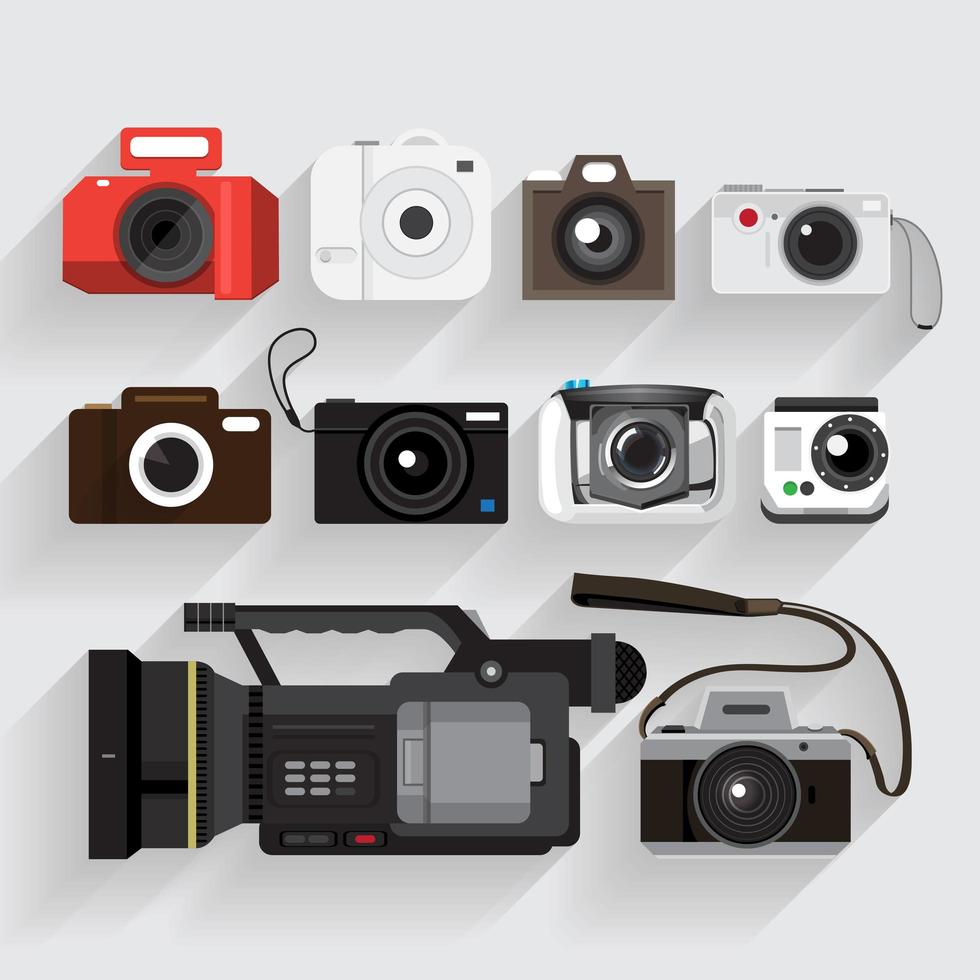 Graphic Camera and VIdeo Recorder Set vector