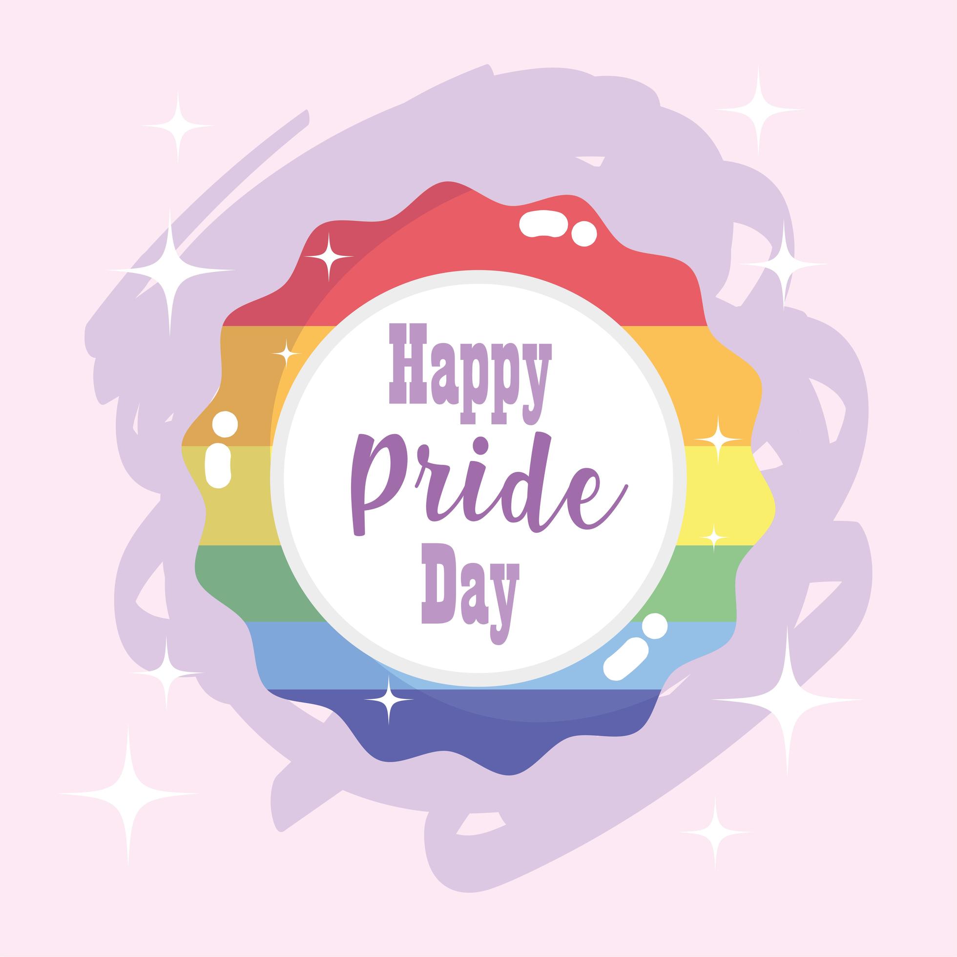 Happy pride day, rainbow badge for LGBT community celebration 1409820