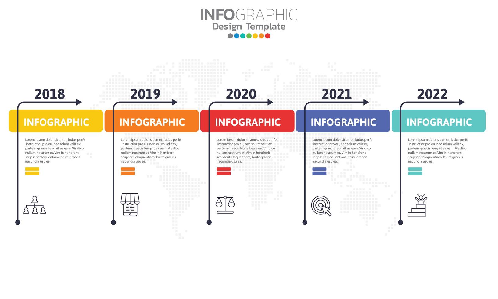 Timeline infographic template with 5 elements vector