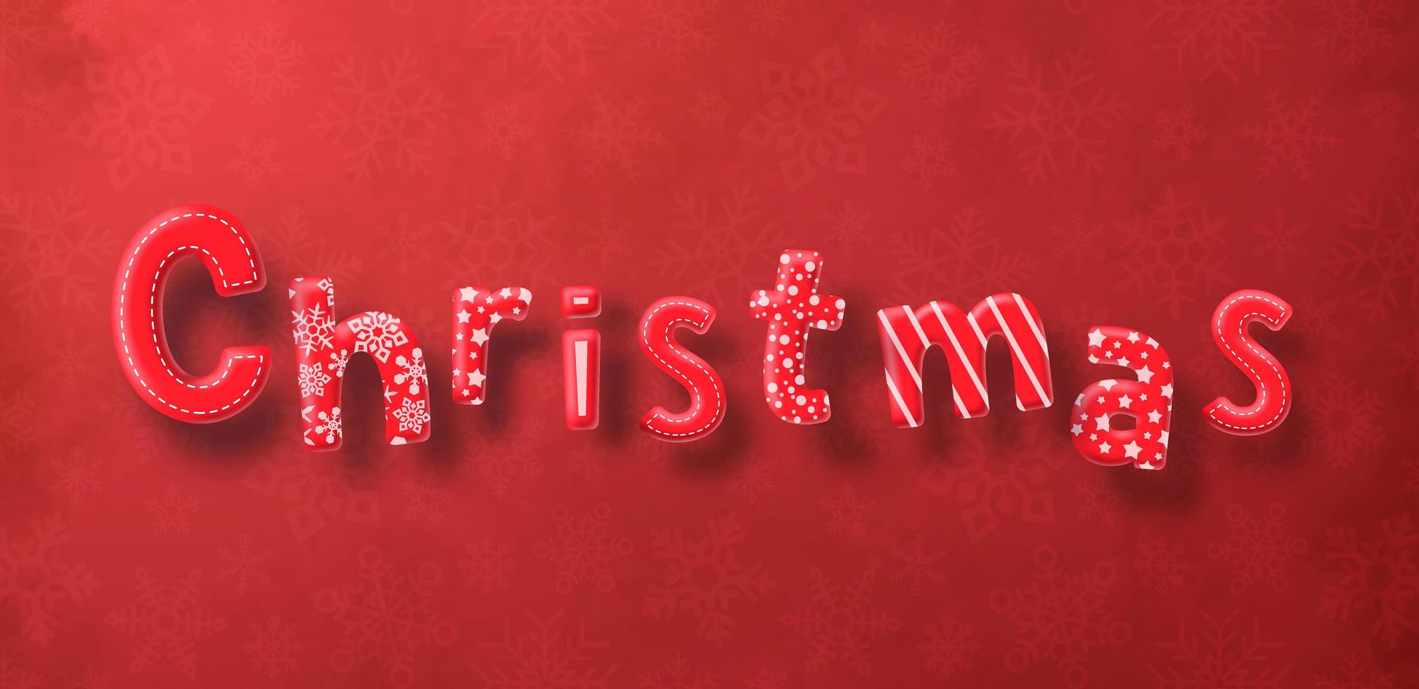 letras de navidad sobre fondo rojo vector