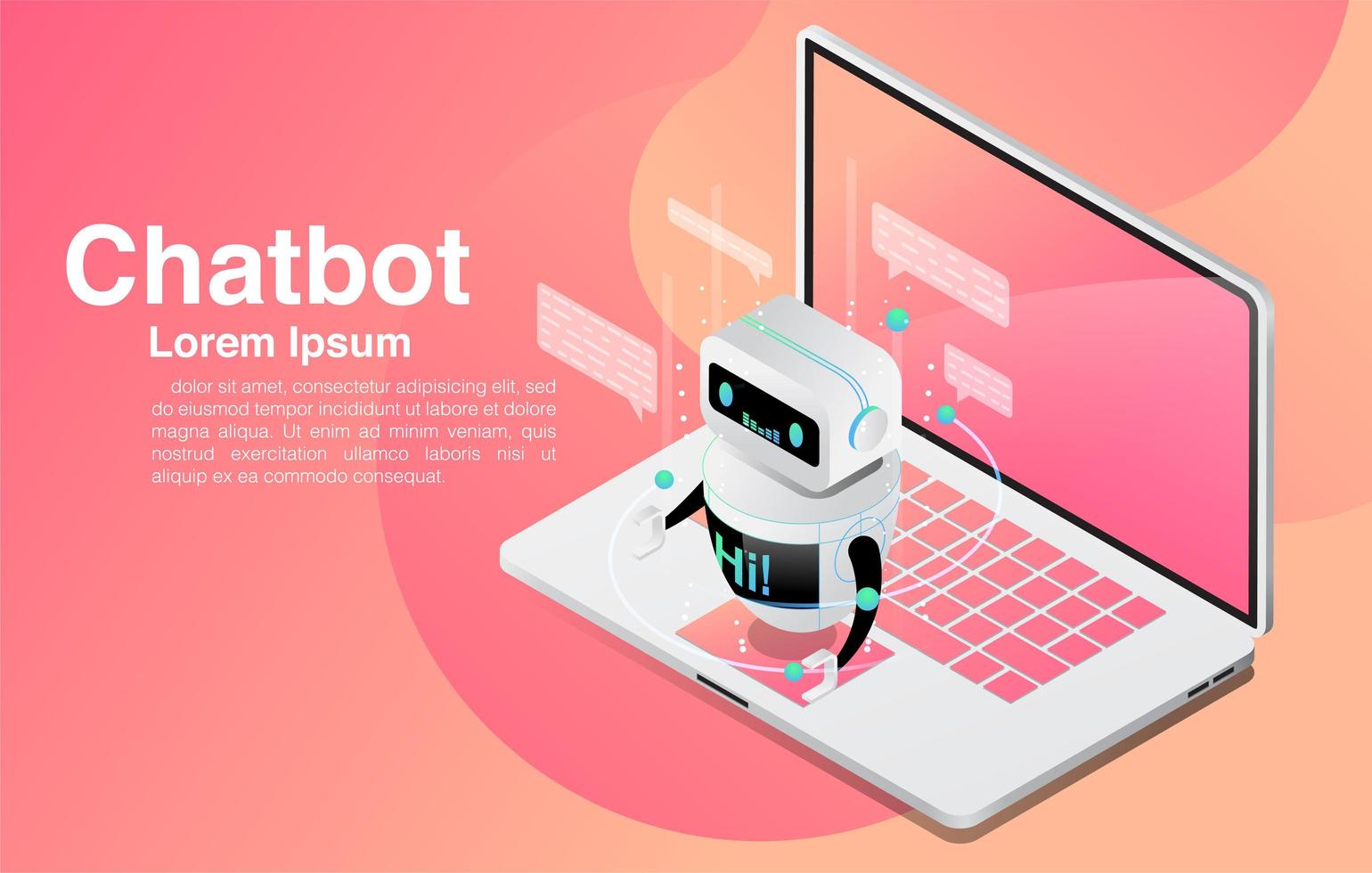 Chatting With Chatbot Application Concept vector