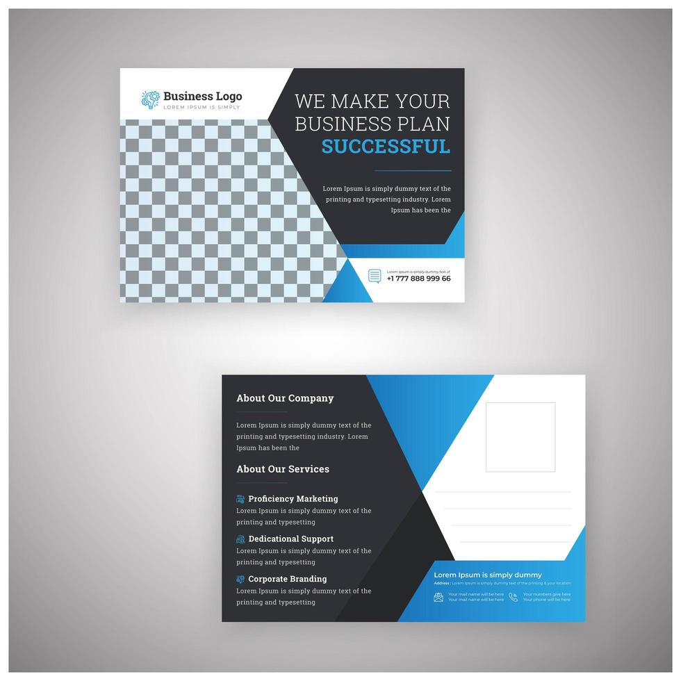 Professional Business Postcard Design vector