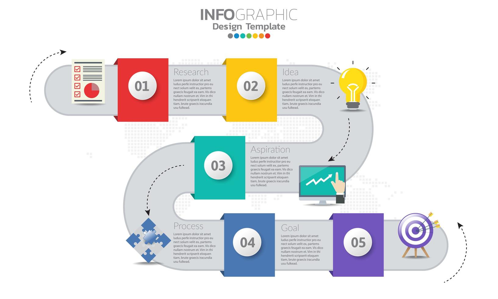 Plantilla de infografía de línea de tiempo con flechas vector