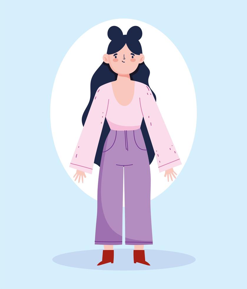 avatar de mujer de cuerpo completo para redes sociales vector