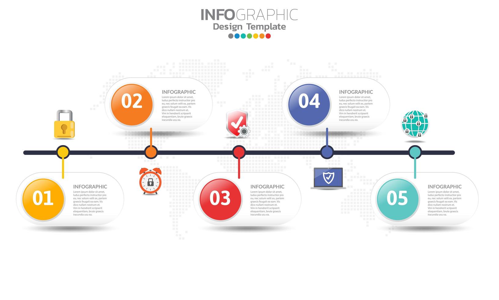 concepto de infografía de seguridad con iconos vector