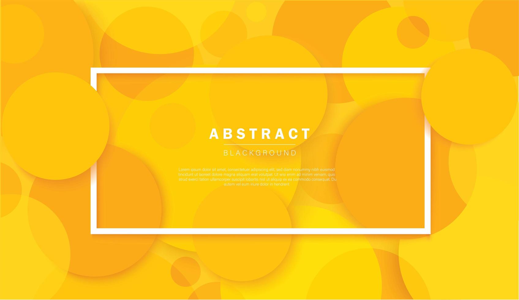 Abstract circles yellow background with white frame vector