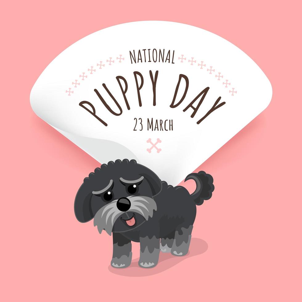 National puppy day poster with puppy 1409983 Vector Art at Vecteezy