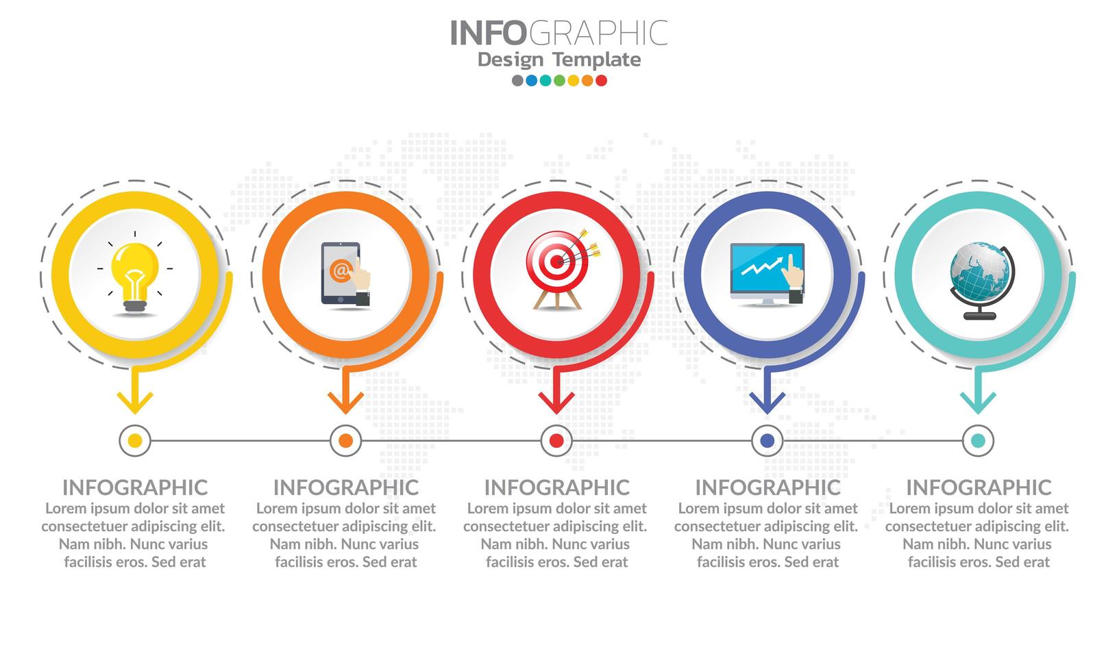 Plantilla de infografía de línea de tiempo con flechas vector