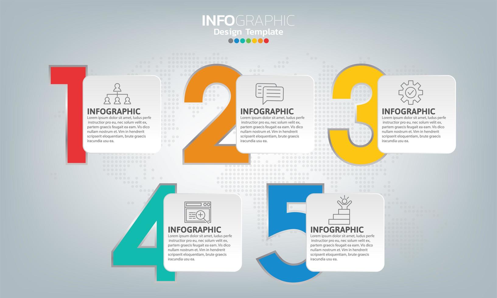 Timeline infographic template with 5 elements vector