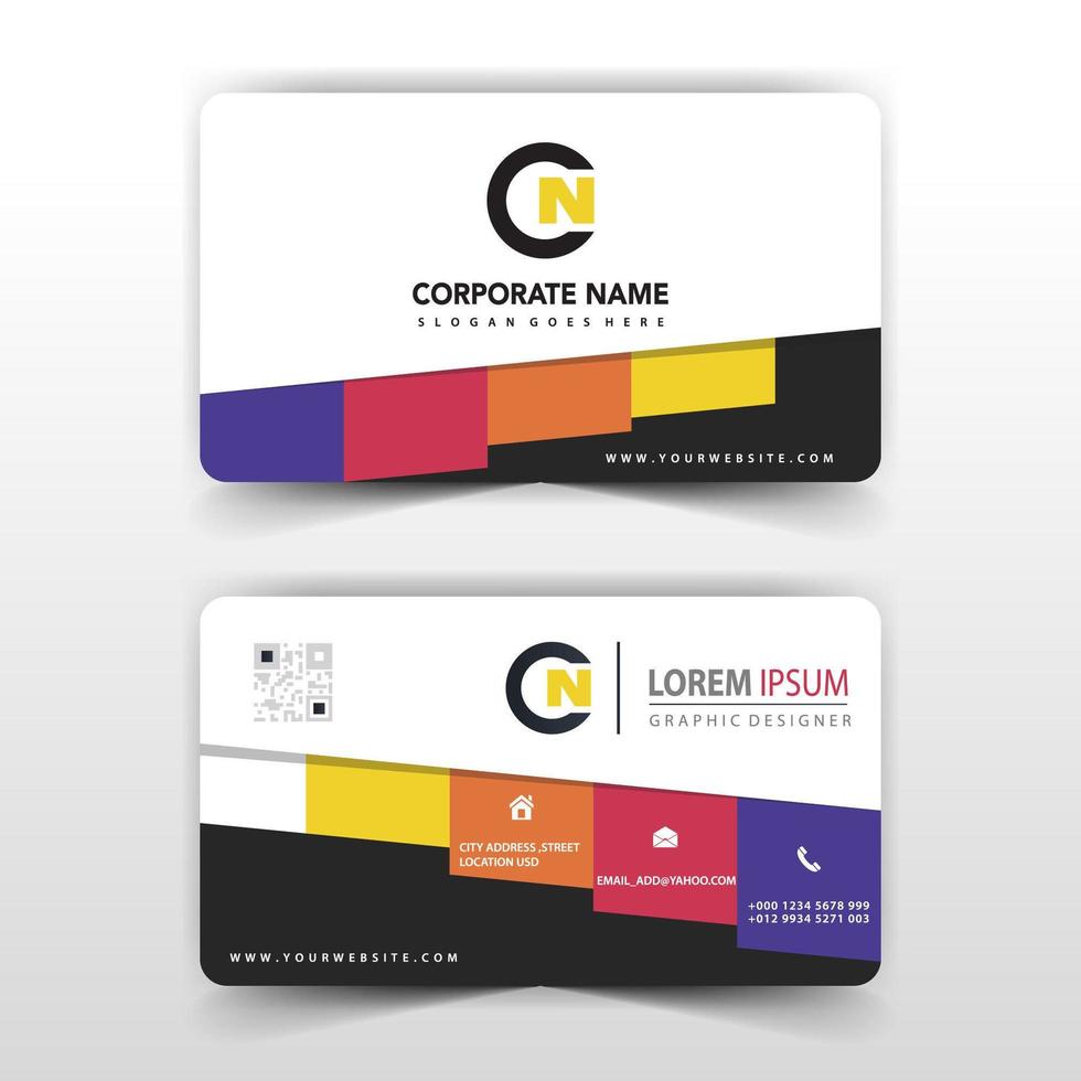 Colorful tab corporate card template vector