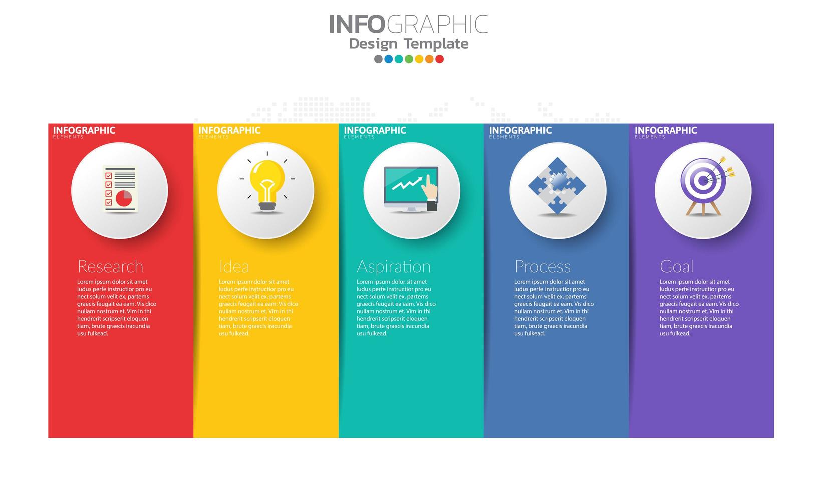 Timeline infographic template with 5 elements vector