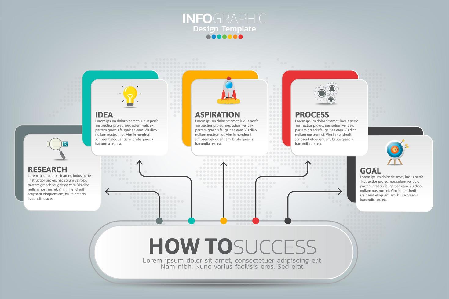 cómo tener éxito en la infografía empresarial vector