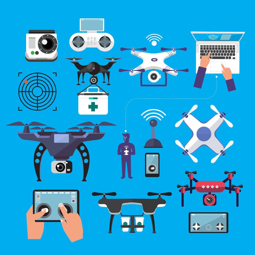 Drone and controller set vector