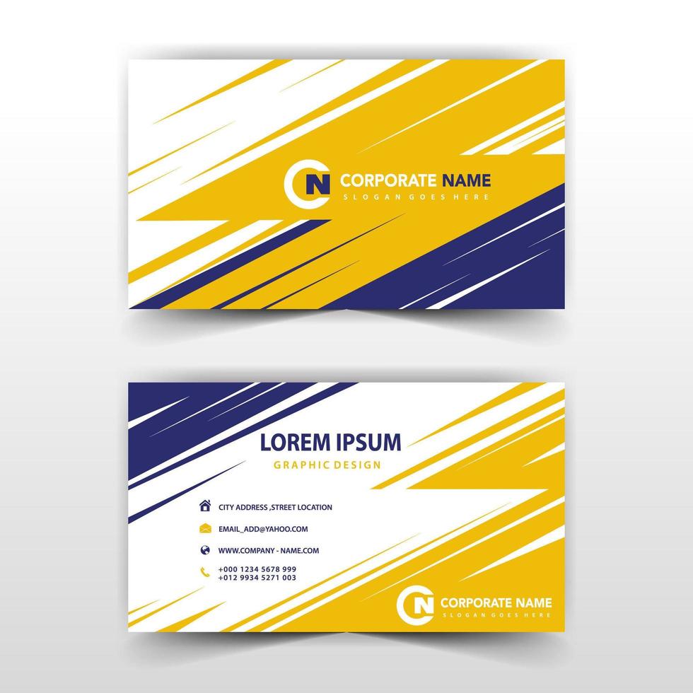 Corporate card blue and yellow template vector