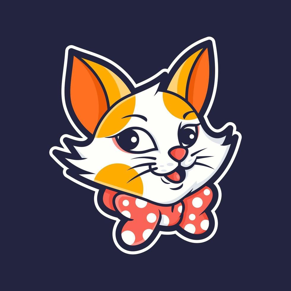 Cute cat cartoon head vector