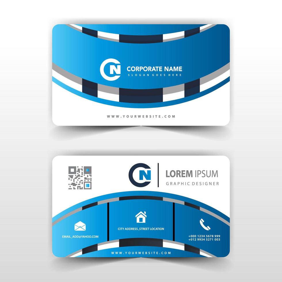 Creative 3d blue business card template vector