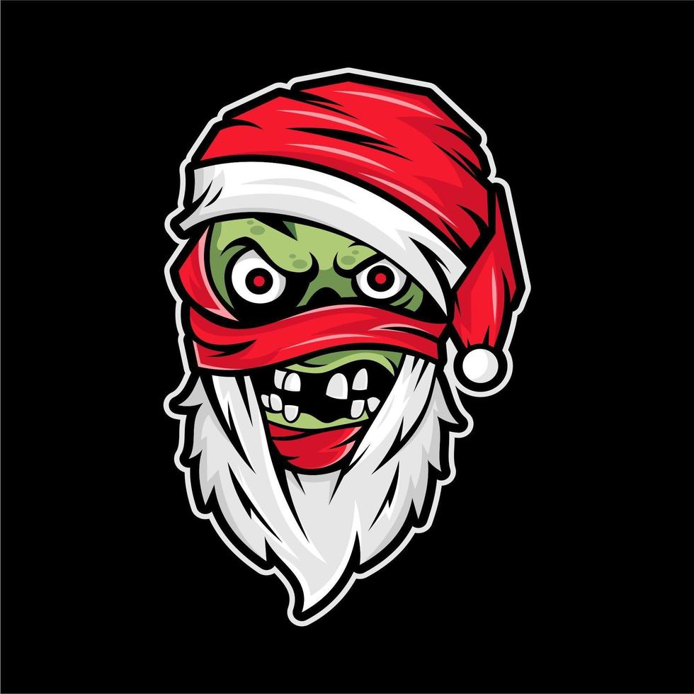 Zombie Santa Cartoon Design vector