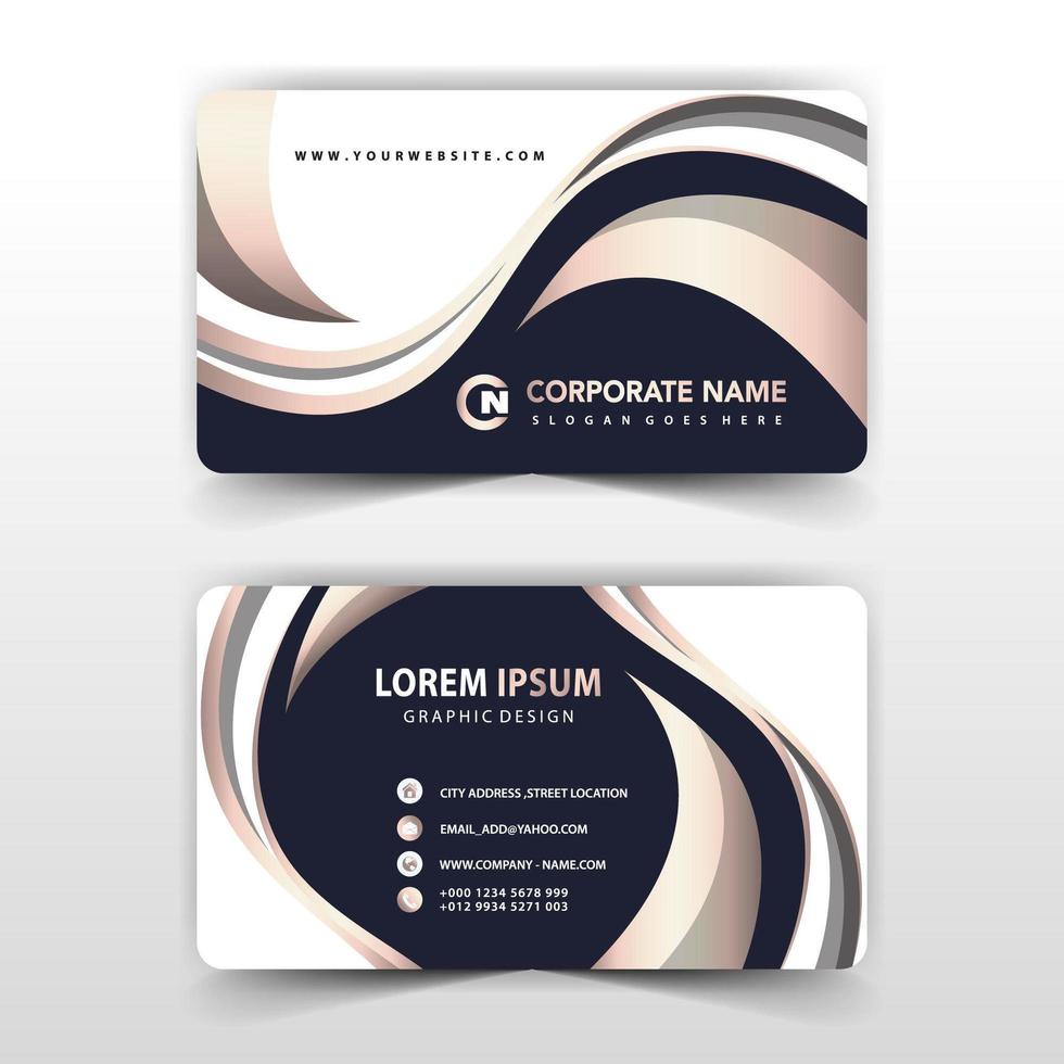 Elegant curve business corporate card template vector