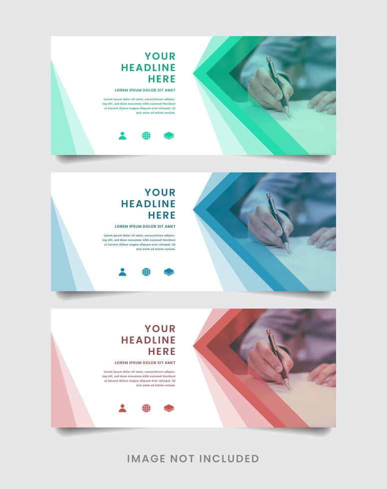 Geometric Banner Template Set vector