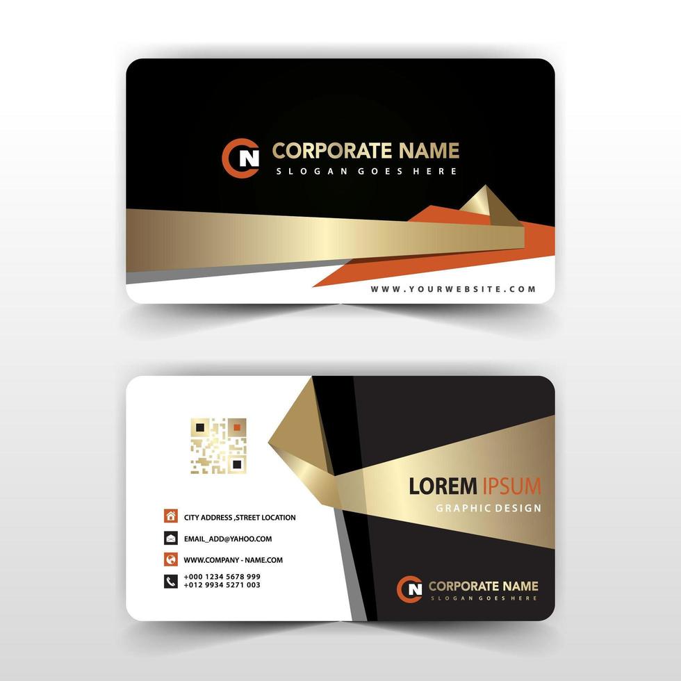 Elegant gold and black geometric business card template vector