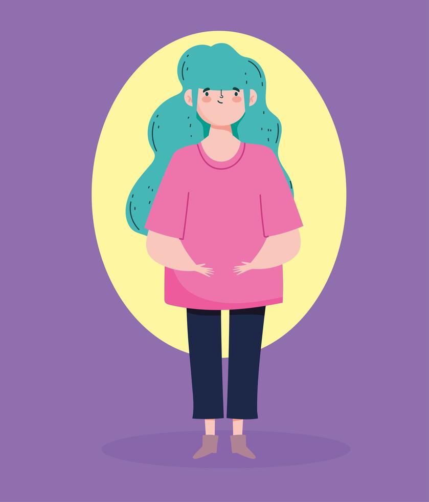 avatar de mujer de cuerpo completo para redes sociales vector