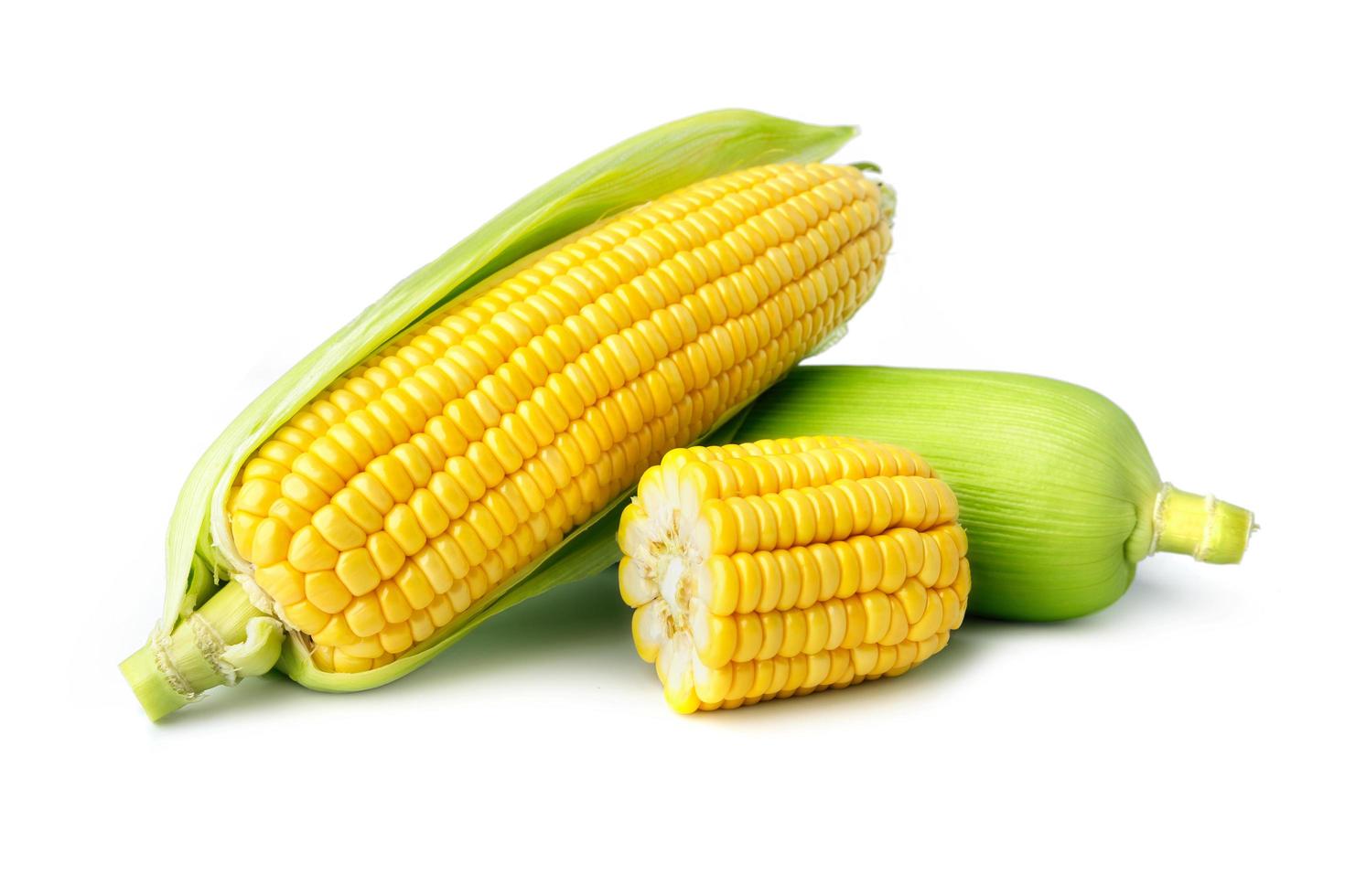 Fresh corn isolated on white background photo