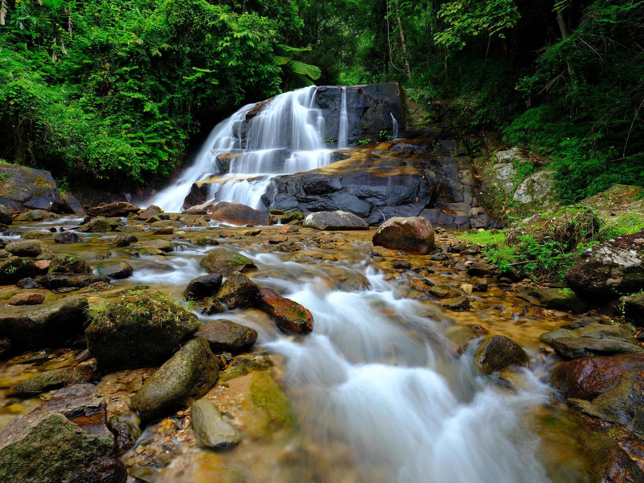 Smooth waterfall background photo