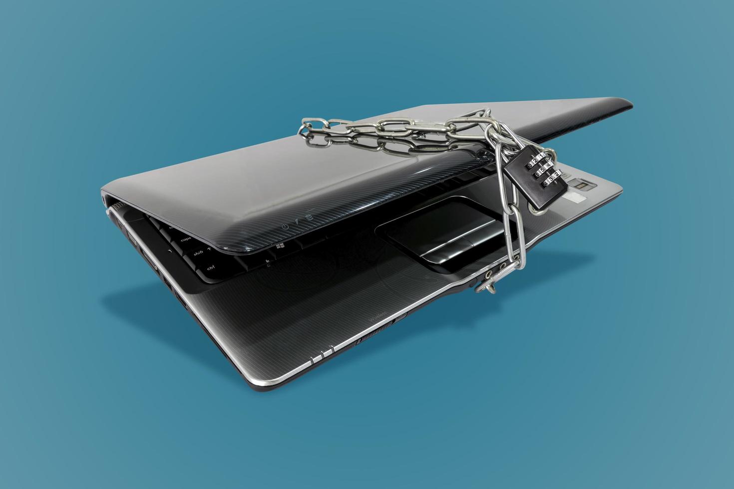 Laptop with chains photo