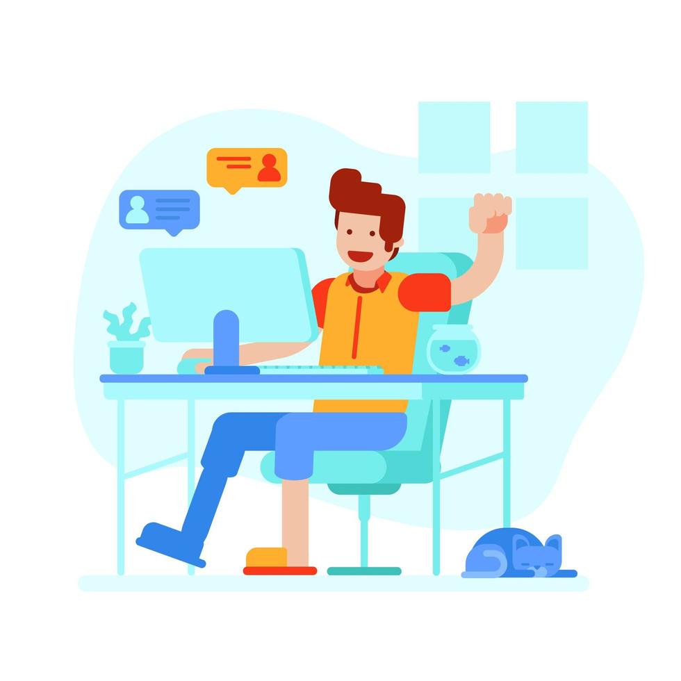 Work From Home and Stay Connected vector