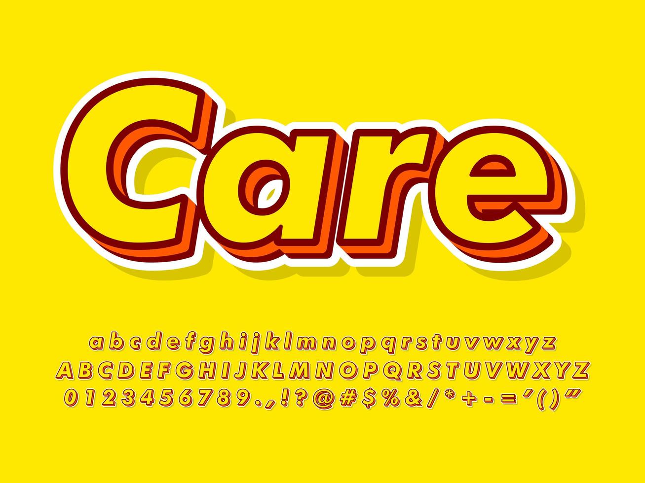 Simple yellow alphabet and text vector