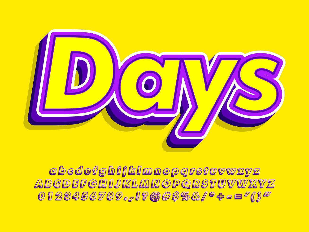 Purple and yellow text on yellow background vector