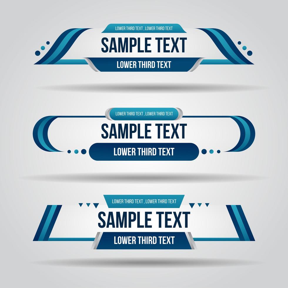 Lower third white and blue design vector