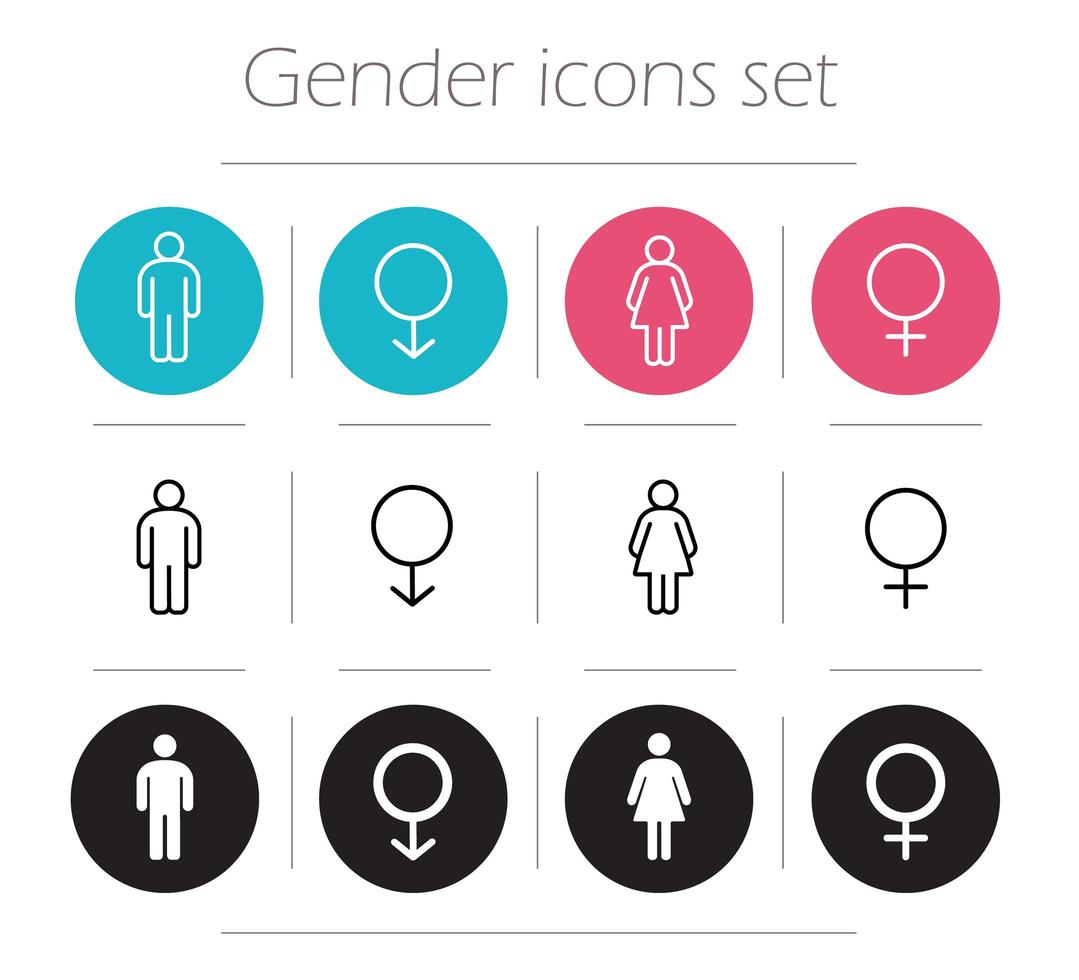 Gender icons set vector