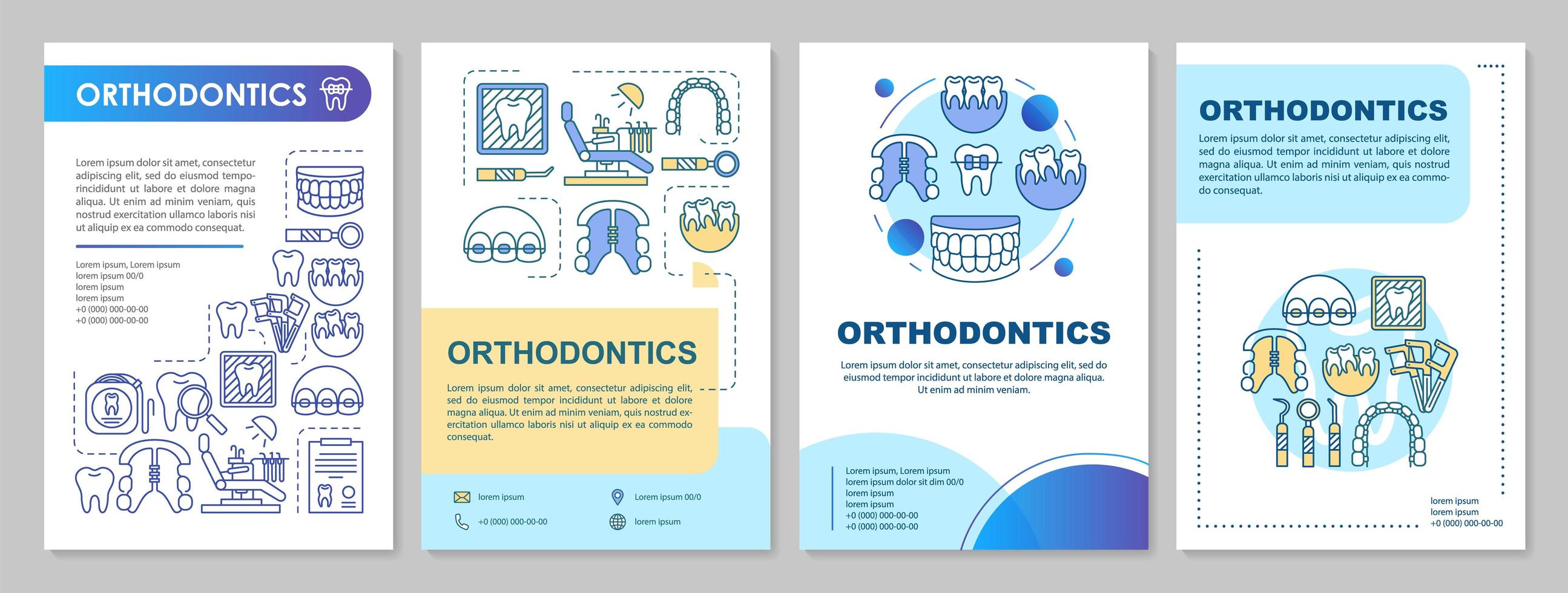 diseño de plantilla de folleto de ortodoncia vector