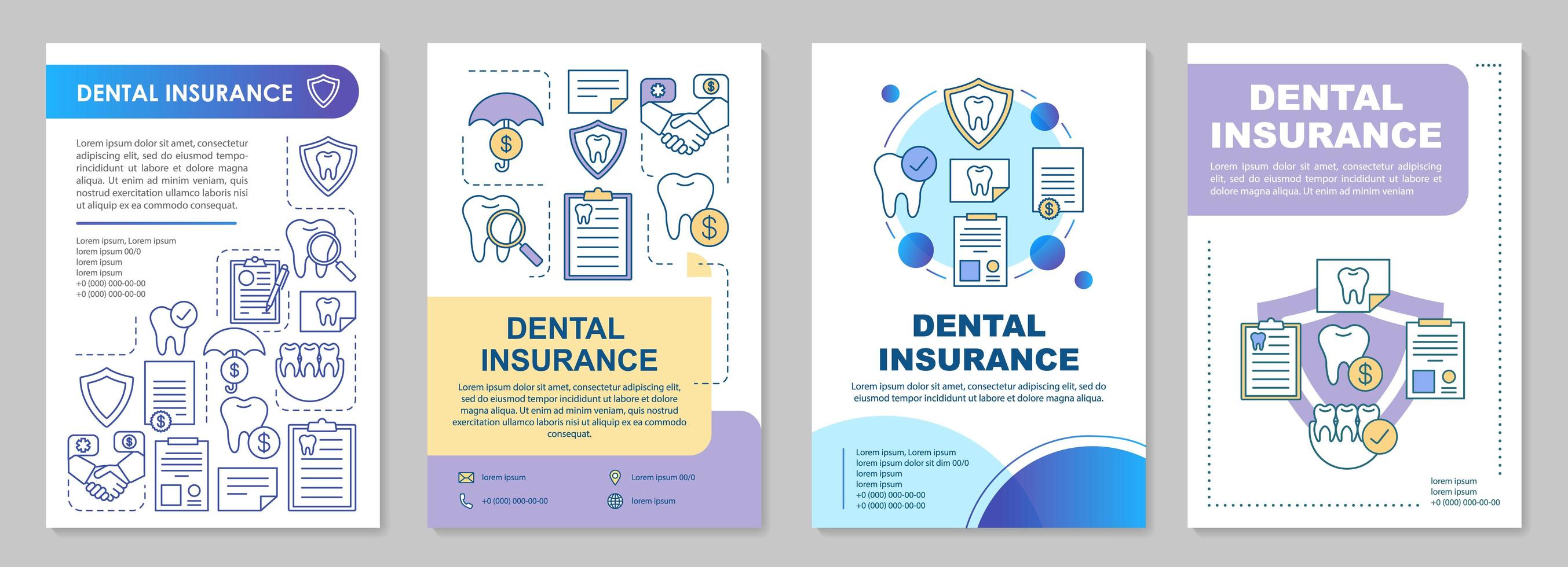 Dental insurance brochure template vector