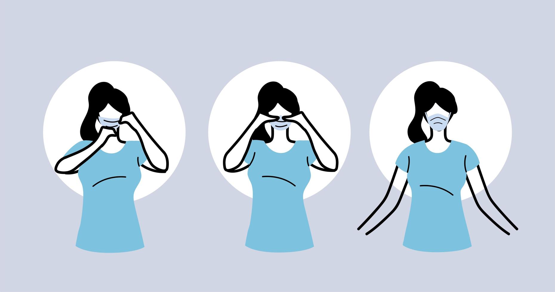 How to wear a mask correctly vector