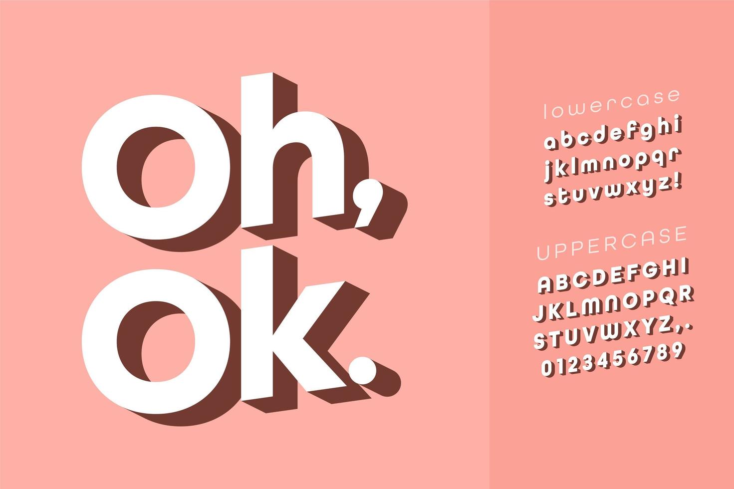 Oh Ok 3D Lettering and Alphabet vector