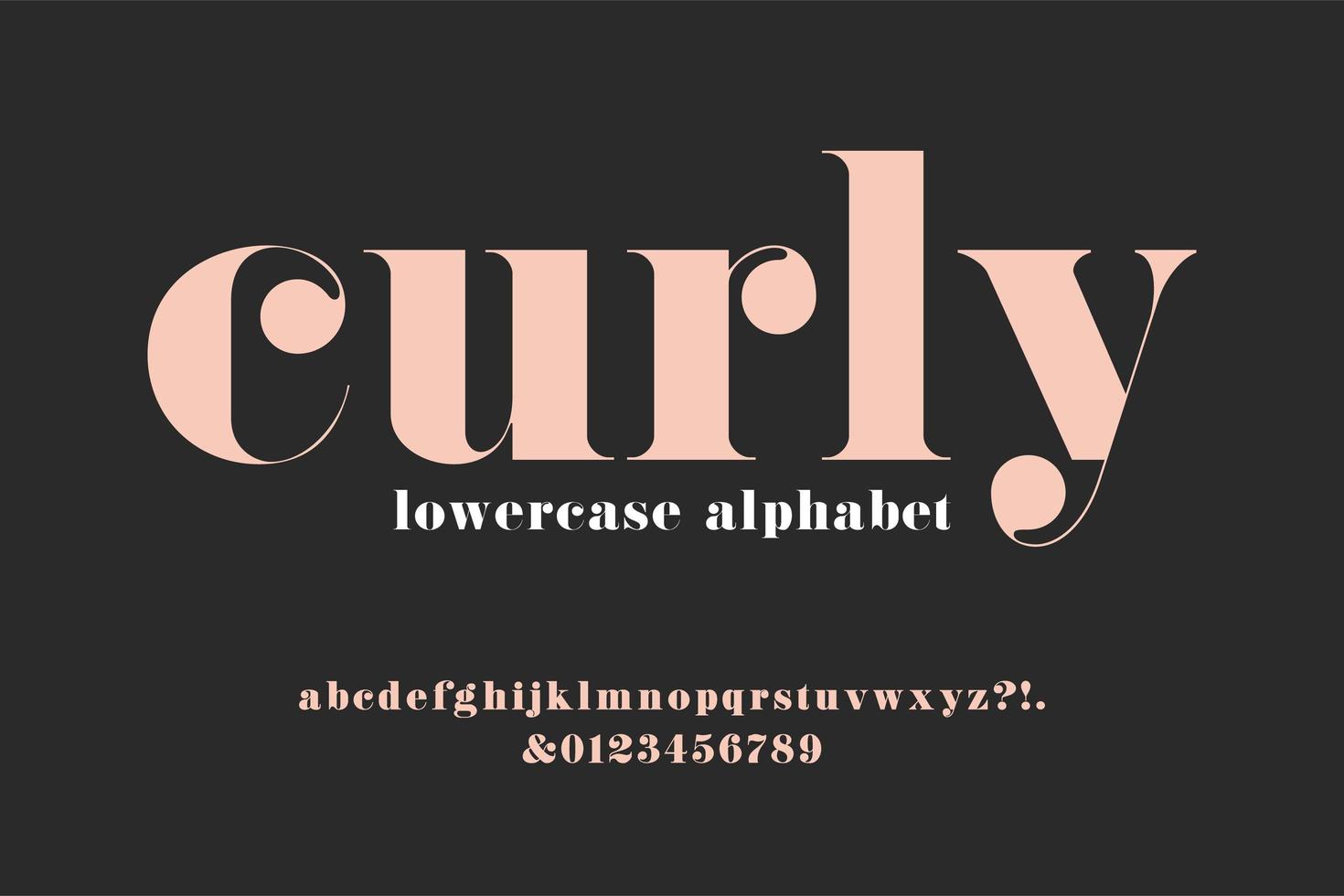 Curly Display Lowercase Alphabet vector