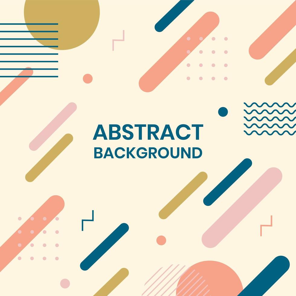 Abstract Memphis Geometric Retro Background vector