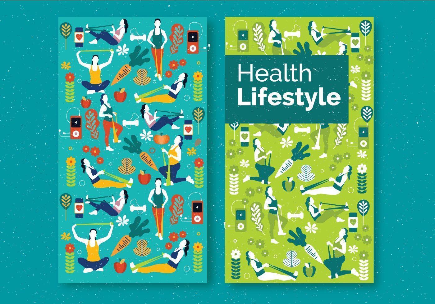 Health Lifestyle Flyer Set vector