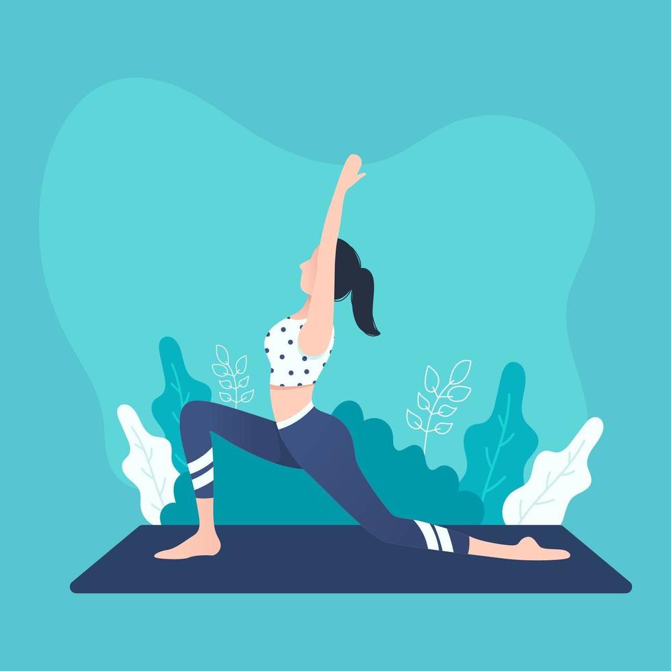 diseño de clase de yoga en tonos azules vector