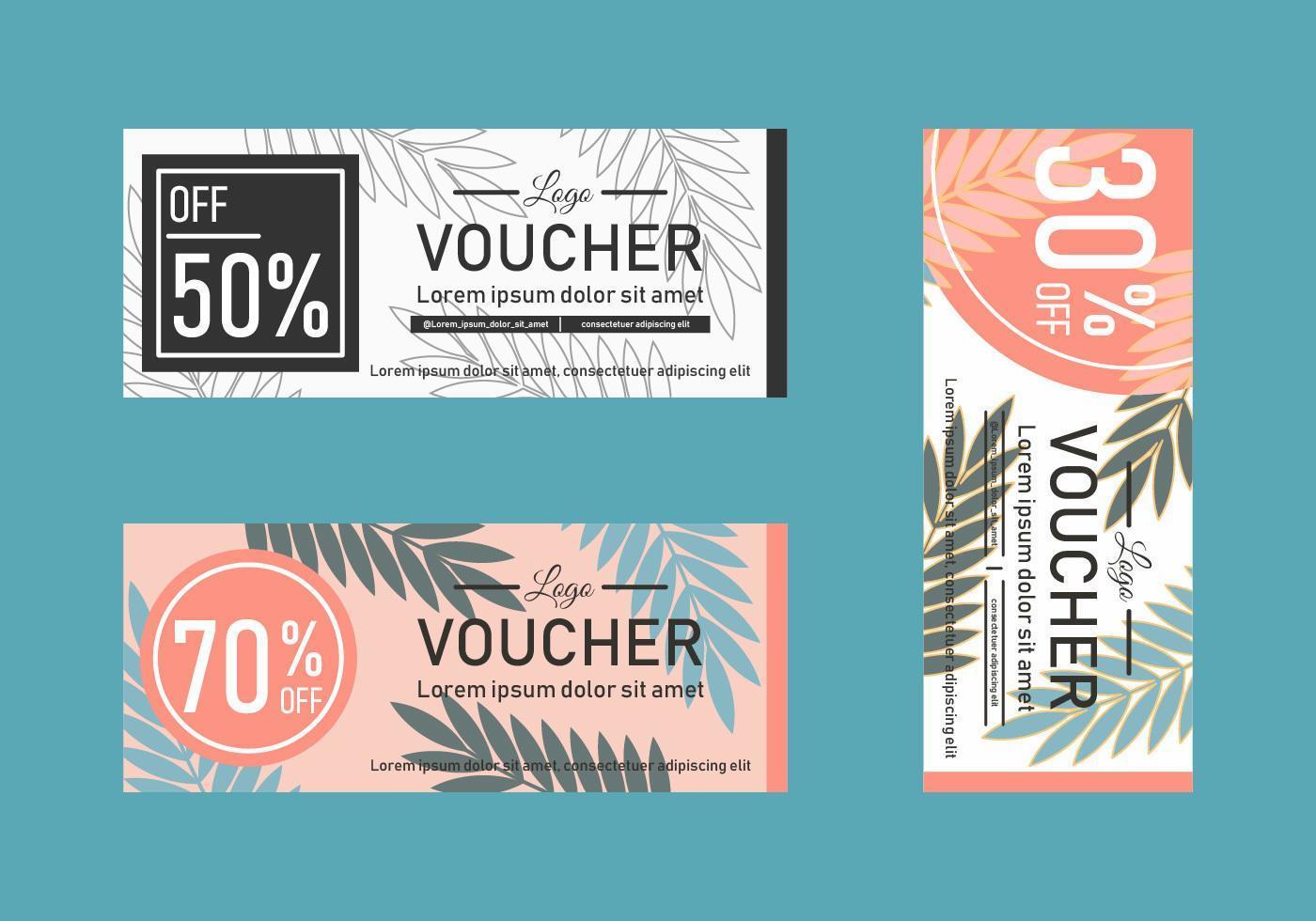 Leaf Gift Voucher Templates vector