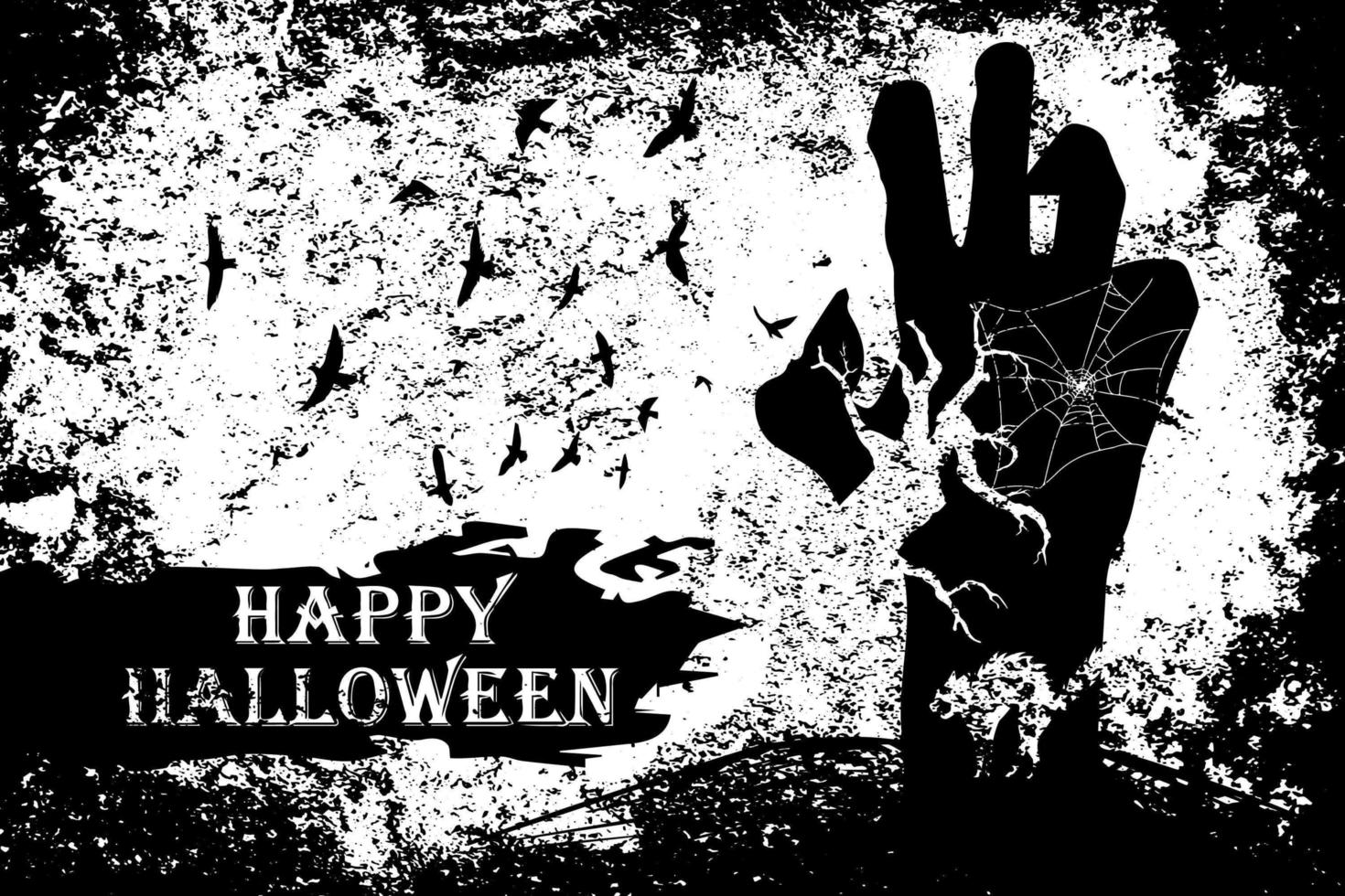 Zombie monster hand grunge Halloween design vector