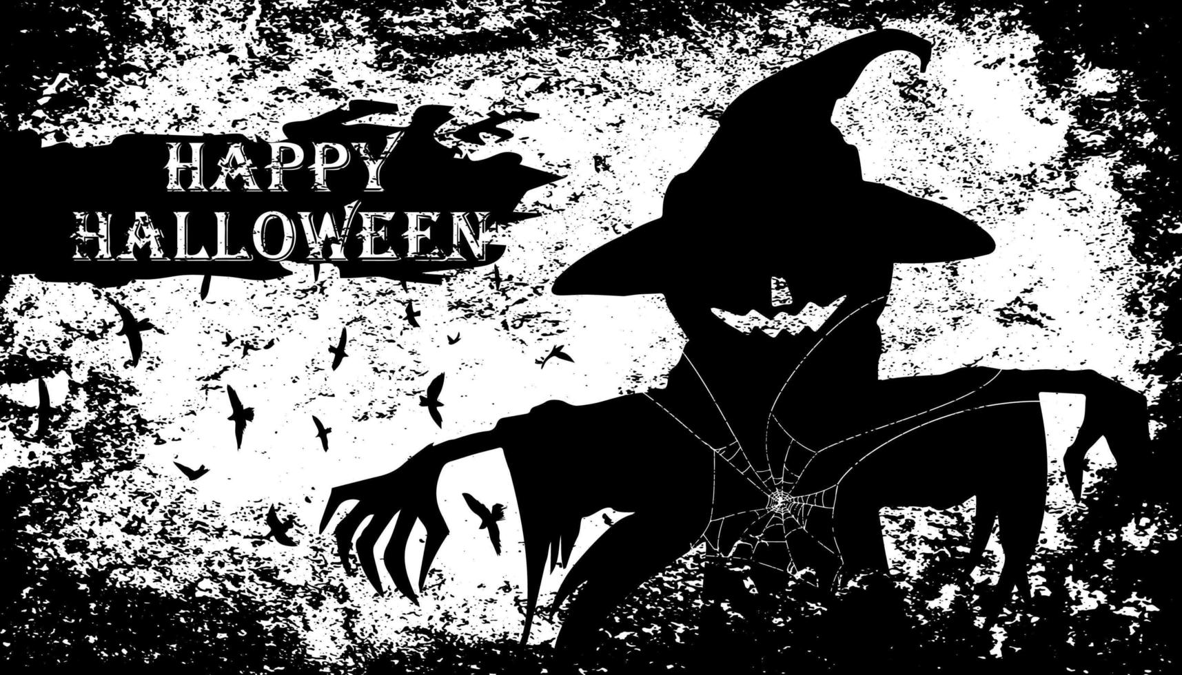 Halloween grunge design with scary scarecrow vector