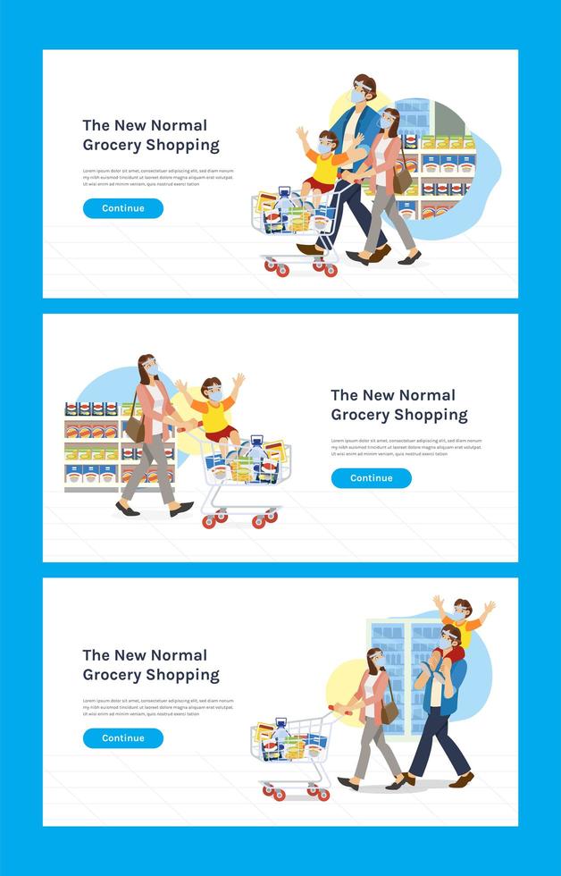 The New Normal Grocery Shopping Landing Page vector