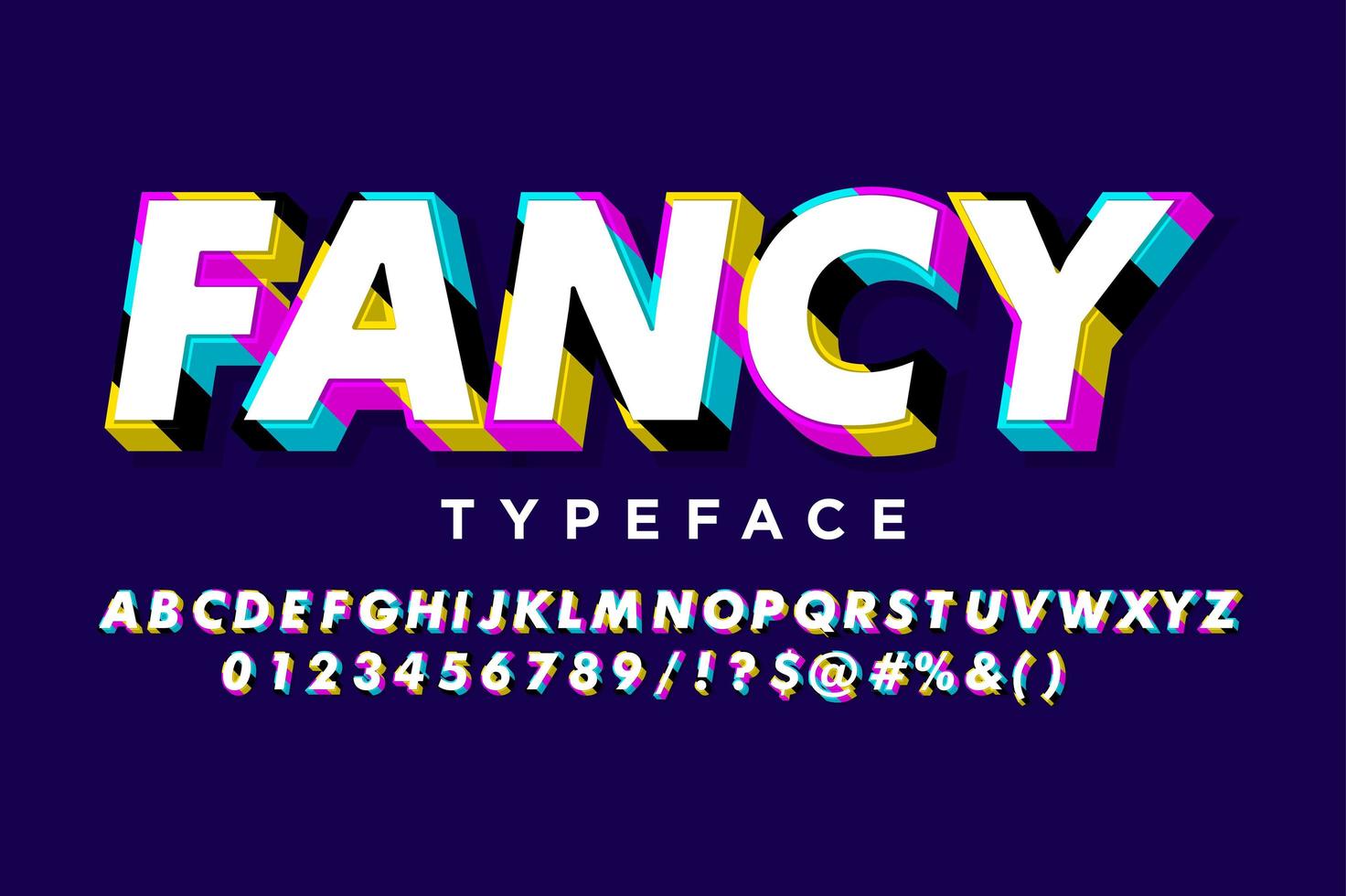 Colorful stripe extrude pop art alphabet vector